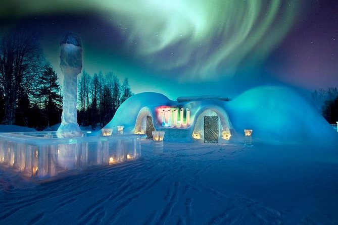 Arctic Snow Castle Visit with Lappish Dinner - Small Group Tour - Inside the handmade Ice Hotel at 5 degrees