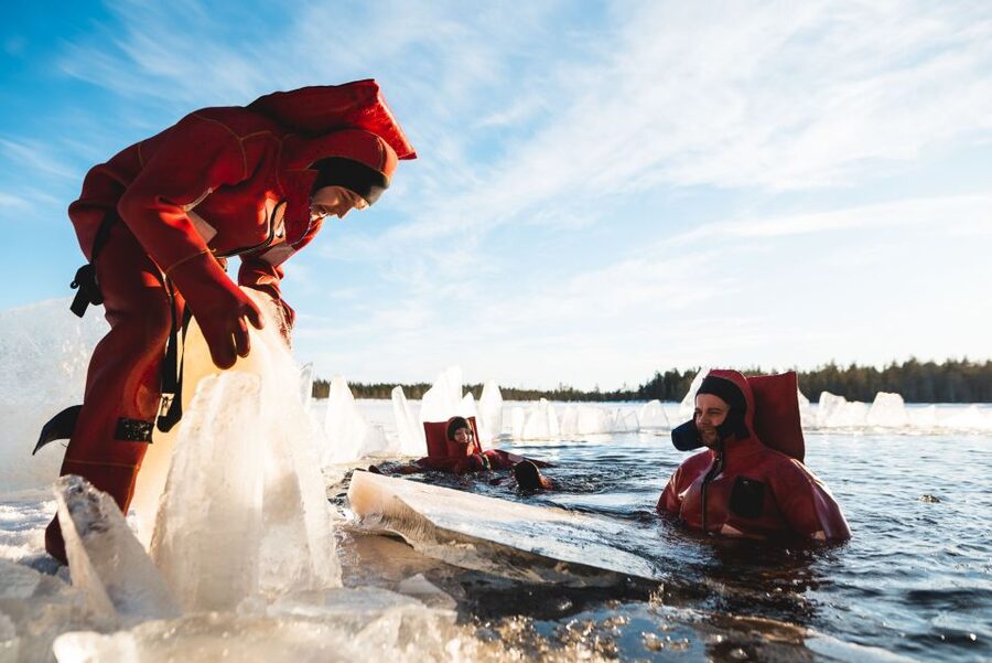 Daytime Ice Floating Rovaniemi, Frozen Lake Experience - What Ice Floating in Rovaniemi Is Really Like