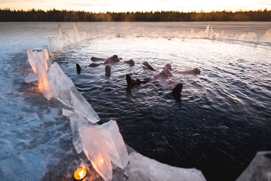 Daytime Ice Floating Rovaniemi, Frozen Lake Experience - The Guides and the Safety Feel