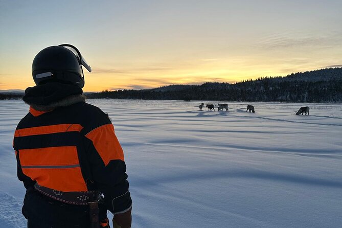 From Saariselkä: Ice Fishing Tour to Lake Inari, reindeers &lunch - Making a hole and waiting for a bite