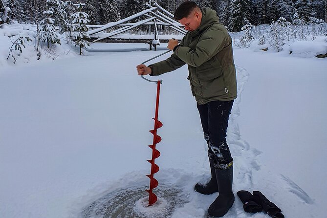 Half-Day Husky Safari and Salmon Ice Fishing Experience - From quiet ice to excited huskies