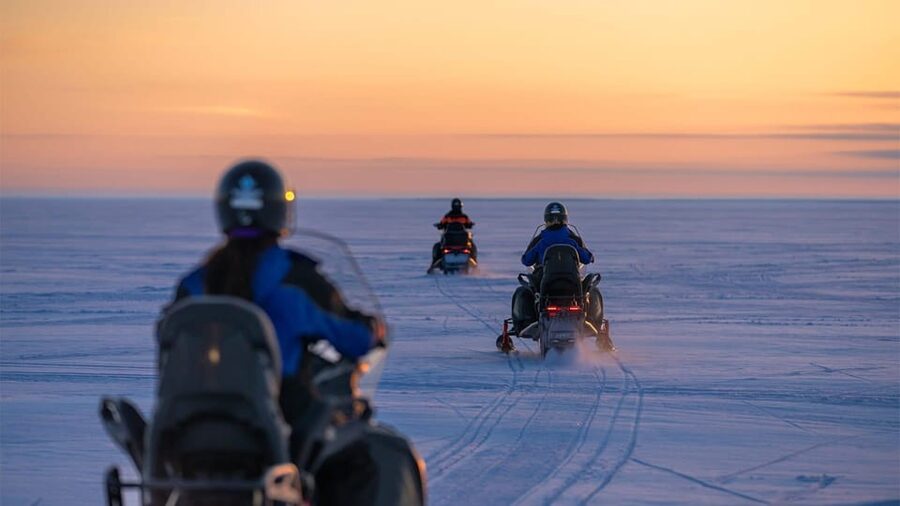Kemi-Tornio: Snowmobile Forest Safari w/ Hot Drink & Snacks - Learning the snowmobile before the sea crossing