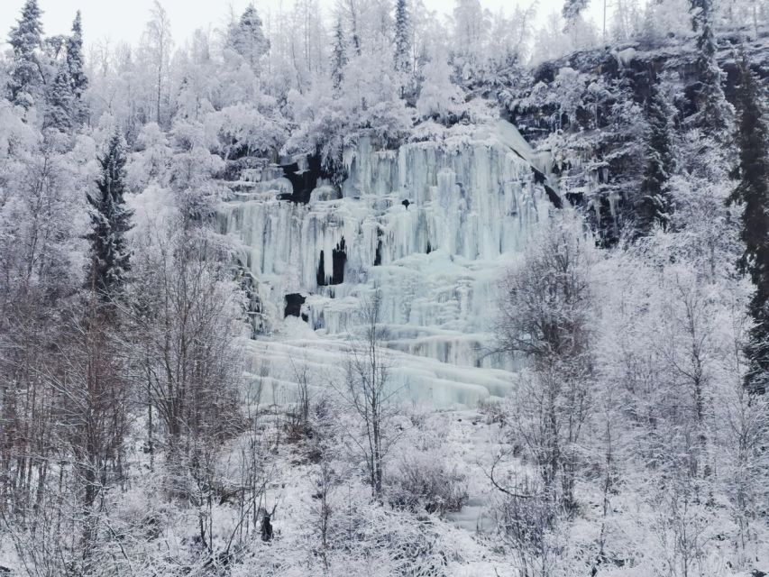 Korouoma Canyon Frozen Waterfalls Hike & Private Teepee BBQ - The Rovaniemi pickup makes a remote day easier