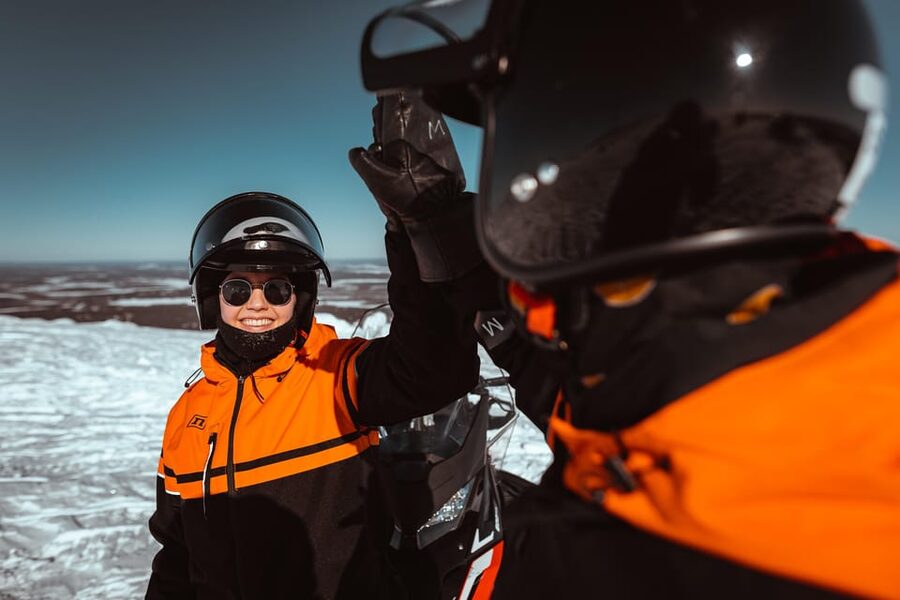 Levi: Full Day Snowmobile Safari to Wilderness - Learning to drive a snowmobile