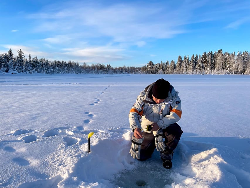 Levi: Ice Fishing Trip in a small group - What catching perch is really like
