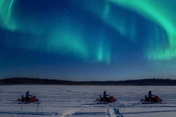 Night Snowmobile Safari, Rovaniemi - Leaving Rovaniemi for the Apukka forests