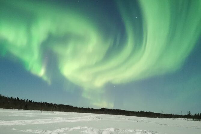 Northern Lights Sledge Ride - The wilderness stop, fire, and warm drink