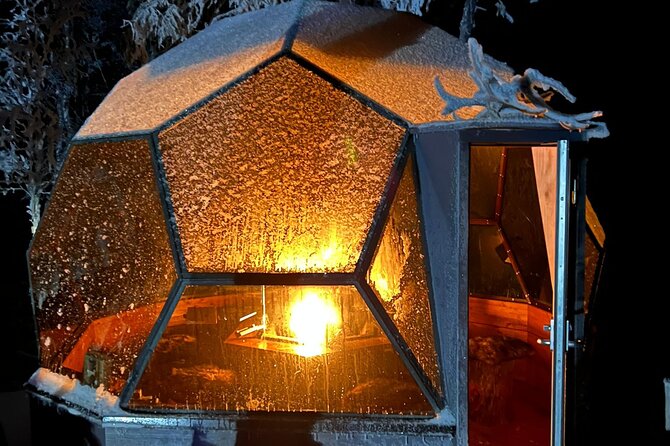 Private Glass Igloo Dinner on the Shore of Frozen Lake - Dinner by Firelight, Not Just a Meal
