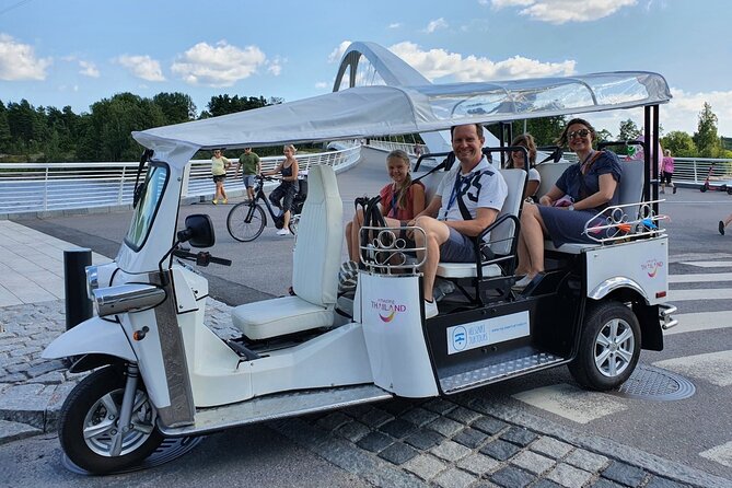 Private TukTuk guided tour in Helsinki 1,5 hours - Passing Helsinki’s Jugend railway station