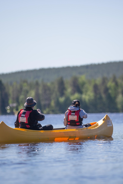 Rovaniemi: All-Day Canoe Adventure - Following an inlet toward rocks and moving water