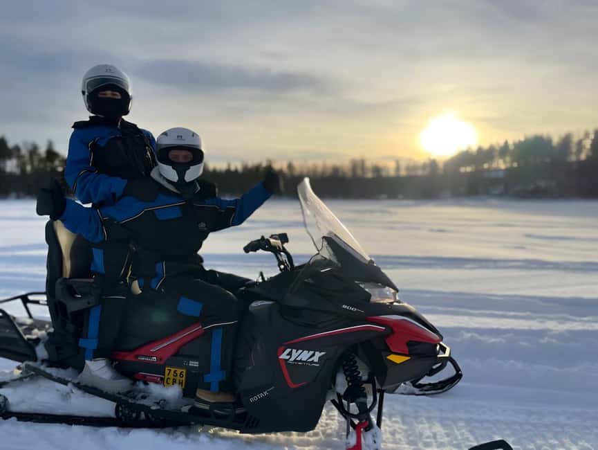 Rovaniemi: Guided Wilderness Snowmobile Safari & Barbeque - The first ride: frozen lake and open winter scenery