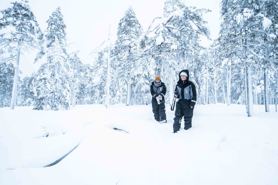 Rovaniemi: Nordic Forest Wilderness Adventure - Crossing the bridge at Vikaköngäs