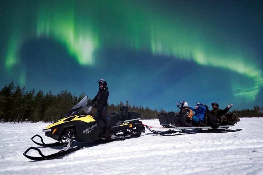 Rovaniemi: Northern Lights Sleigh Ride - From Maakuntakatu to the snowy forest