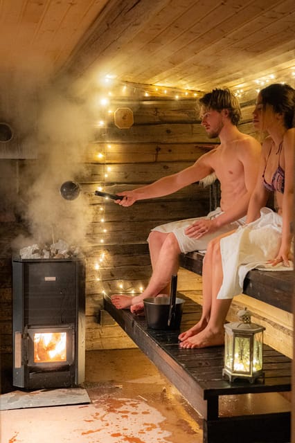 Rovaniemi: Private Sauna and Ice Swimming Tour with Snacks - A private wooden sauna keeps the focus on the ritual
