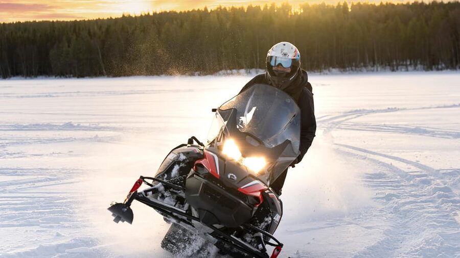 Rovaniemi: Snowmobile Safari, Reindeer & Husky Sleigh Ride - Meeting the huskies before the short sleigh ride