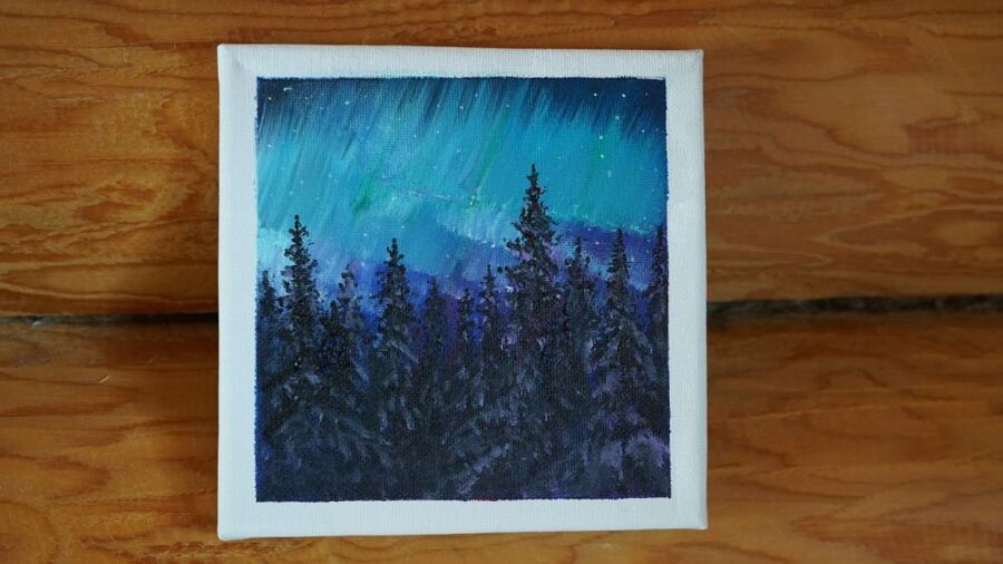 Rovaniemi: Workshop - Aurora painting - Inside a Traditional Lapland House