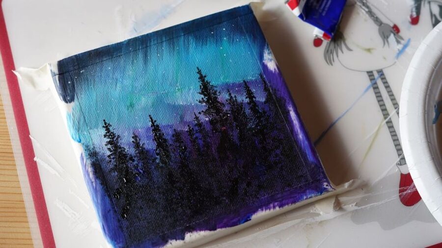 Rovaniemi: Workshop - Aurora painting - The Souvenir You Take Home