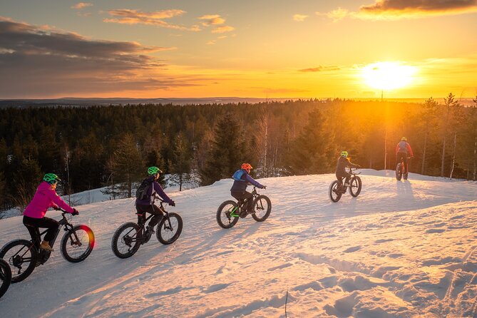 Scenic electric fat bike group ride in Rovaniemi - Reaching Tottorakka lift station