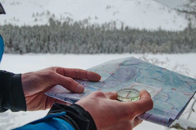 Snowshoeing Adventure with Ice-Fishing, Fire and Survival - Making Fire and Sharing a Finnish Barbecue Snack