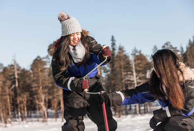 Snowshoeing and Ice Fishing Tour - Reaching the frozen lake