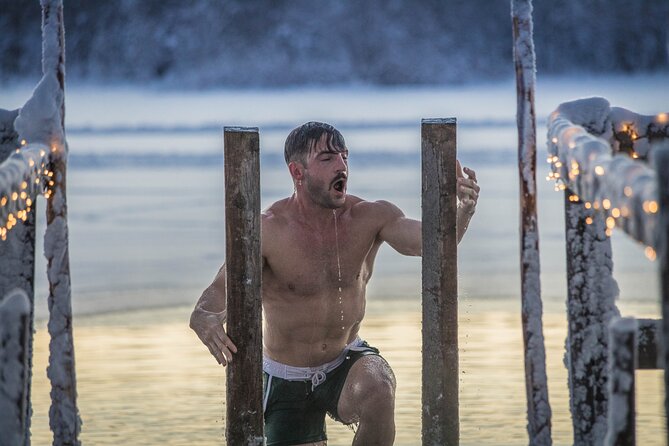 Traditional Lappish evening in the wilderness with dinner - The Arctic lake swim and its limits