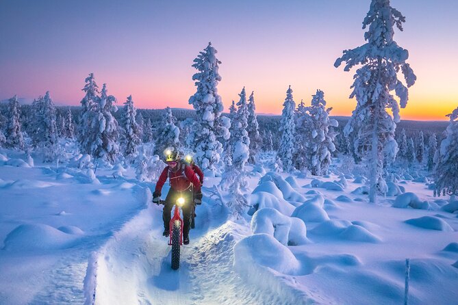 Winter afternoon group Ride in Saariselkä - Returning to Saariselkä after dark
